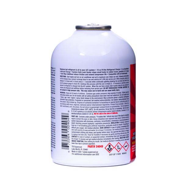 Gas Refrigerante  R-134A Sellador de fugas  340GR. - Supercool - Imagen 2