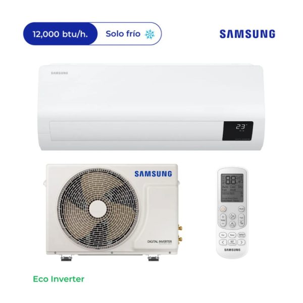 EQUIPO DE AIRE ACONDICIONADO SPLIT PARED ECO INVERTER 12KBTU 220V/1F R410A F/S SAMSUNG
